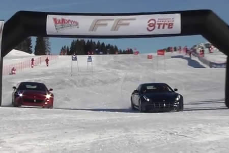 【動画】アロンソ＆マッサ、フェラーリFFでゲレンデをスラローム