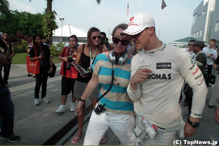 ミハエル・シューマッハ、予選直後の様子＝F1マレーシアGP　その1