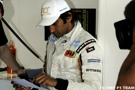 ナレイン・カーティケヤン、タイムを記録できず