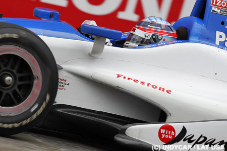 インディ第10戦予選、ダリオ・フランキッティがポール、佐藤琢磨はペナルティが響き11番手