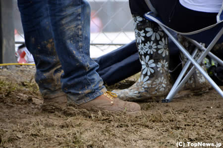 泥だらけの靴＝F1イギリスGP