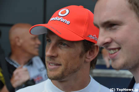 レース後のジェンソン・バトン＝F1イギリスGP