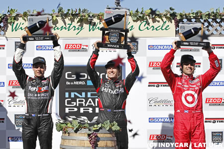 インディカー第13戦ソノマ、ブリスコーが優勝。琢磨はリタイア