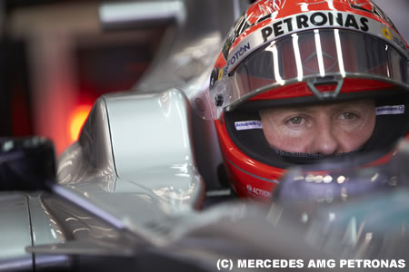 シューマッハ、F1日本GPで10グリッド降格