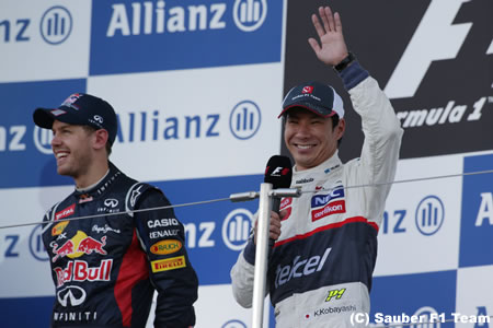 小林可夢偉、表彰台獲得で「一気に楽になりました」