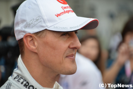 F1日本GP予選後、シューマッハの表情