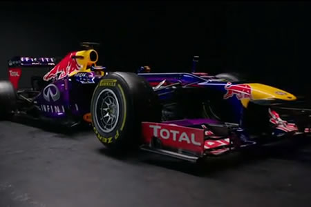 レッドブルは段差あり。2013年型F1マシンRB9発表