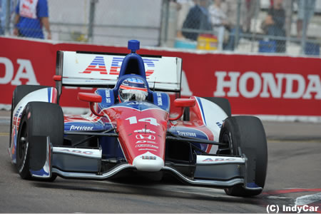 佐藤琢磨、インディ開幕戦の予選前最後のフリー走行でトップ