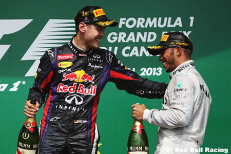 レッドブル、ベッテルがポール・トゥー・ウィン／F1カナダGP日曜まとめ