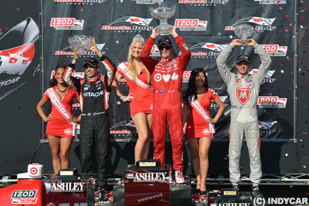 インディ第13戦決勝、ディクソンがレース2も制す、琢磨は終盤に…