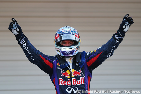 ベッテル、4連覇は地味にお祝い？