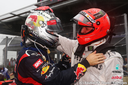 ベッテルはシューマッハの記録を破るとベルガー