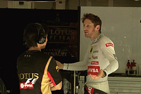 【動画】グロージャン、小松エンジニアと会話中に激怒