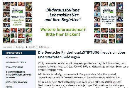 F1ボスからの1億円のプレゼントに喜ぶドイツの慈善団体