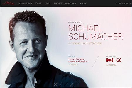シューマッハのホームページがリニューアル。伝説的足跡を網羅