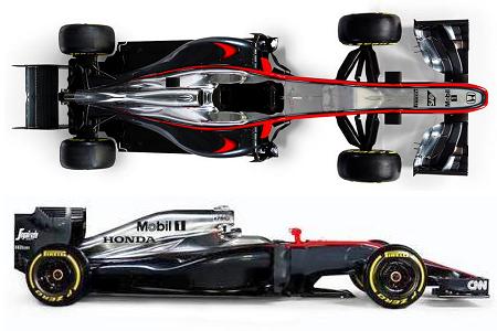【新車画像】マクラーレン・ホンダMP4-30を公開　印象的な赤いライン