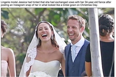 ジェンソン・バトンと道端ジェシカ、結婚を報告