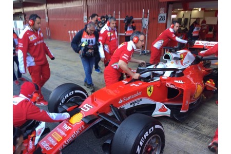 【画像・4日目午前タイム】ハローを試したベッテルがトップタイム／バルセロナテスト2回目