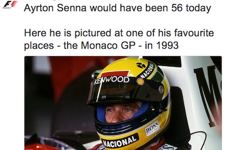 【画像：動画】アイルトン・セナ、56回目の誕生日