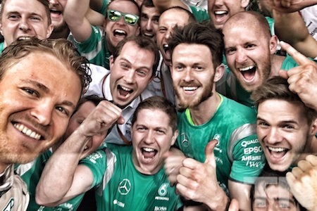 F1連続優勝回数、ロズベルグがシューマッハの記録に迫る