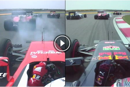 【比較映像・解説】魚雷？それとも優れたシャシー？オンボード比較ベッテル vs クビアトの1コーナー論争