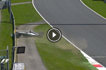 【P3動画】ロズベルグ、クラッシュ！イエロー縁石の餌食に。流れはフェラーリへ／F1オーストリアGPフリー走行3回目