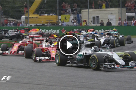 【ハイライト映像】バトン技ありのオーバーテイク ロズベルグはティフォシと大合唱／F1イタリアGPレース