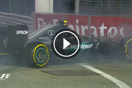 【動画】ニコ・ロズベルグ、クラッシュ第1号／F1シンガポールGP