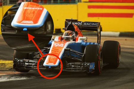 マノー、先端がブルーに光るシンガポールGPスペシャルノーズ投入