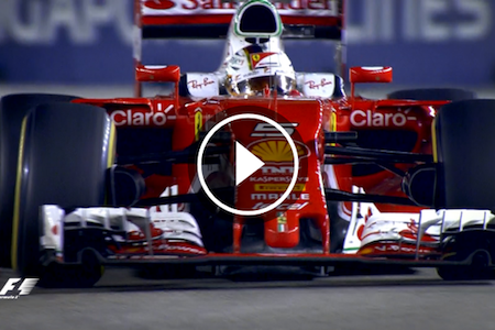 【動画】ベッテル、F1シンガポールGPでベストドライバーに選出される