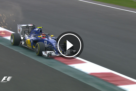 【動画分析】ザウバーのナッセ、縁石の衝撃でフロントウィングが砕け散る／F1メキシコGP