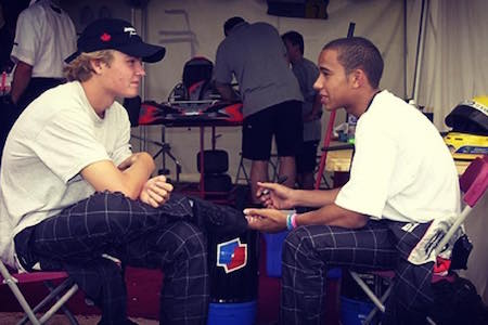 引退発表前日のロズベルグ、ハミルトンが公開した17年前の想い出に「ありがとう」