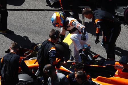 【ホンダF1】「アロンソはパワーを失いスタートできず。全力でPUアップデートし戦闘力と信頼性向上を」