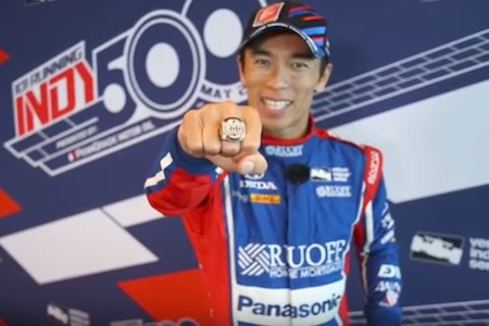 【動画】佐藤琢磨「インディ500、優勝しました！まだ夢のよう」グリコに動画で報告