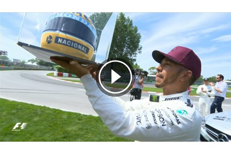 【動画】ハミルトンにセナの本物のヘルメット贈呈、セナ家からのプレゼント