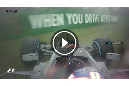 【動画】グロージャン、ストレートでスピンし赤旗中断／F1イタリアGP