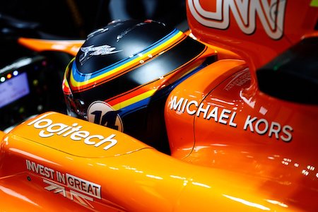 【マクラーレン・ホンダ】フェルナンド・アロンソ、“インディ500”特別ヘルメットを着用