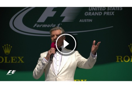【動画】新F1、レース前に“アメリカ流”ドライバー紹介　クリントン元大統領やウサイン・ボルトも登場