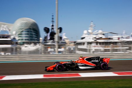 【P3結果】マクラーレン・ホンダ、2台トップ10／F1最終戦アブダビGPフリー走行3回目