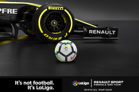 【公式】ルノーF1、スペインのサッカーリーグ『ラ・リーガ』を公式パートナーに