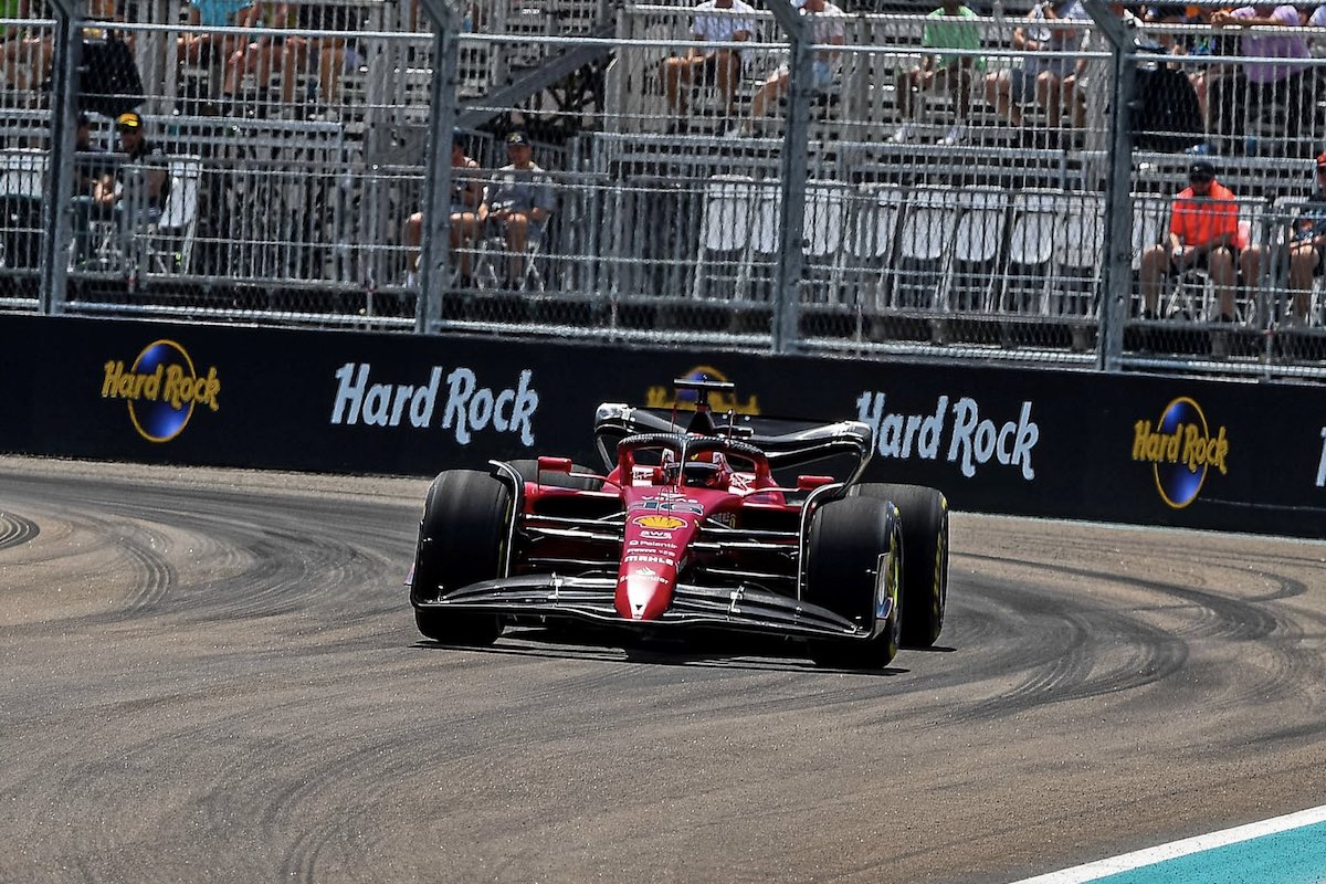 【F1マイアミGP：FP1速報】初コースは手探り状態、フェラーリ、メルセデス、レッドブルがトップ3