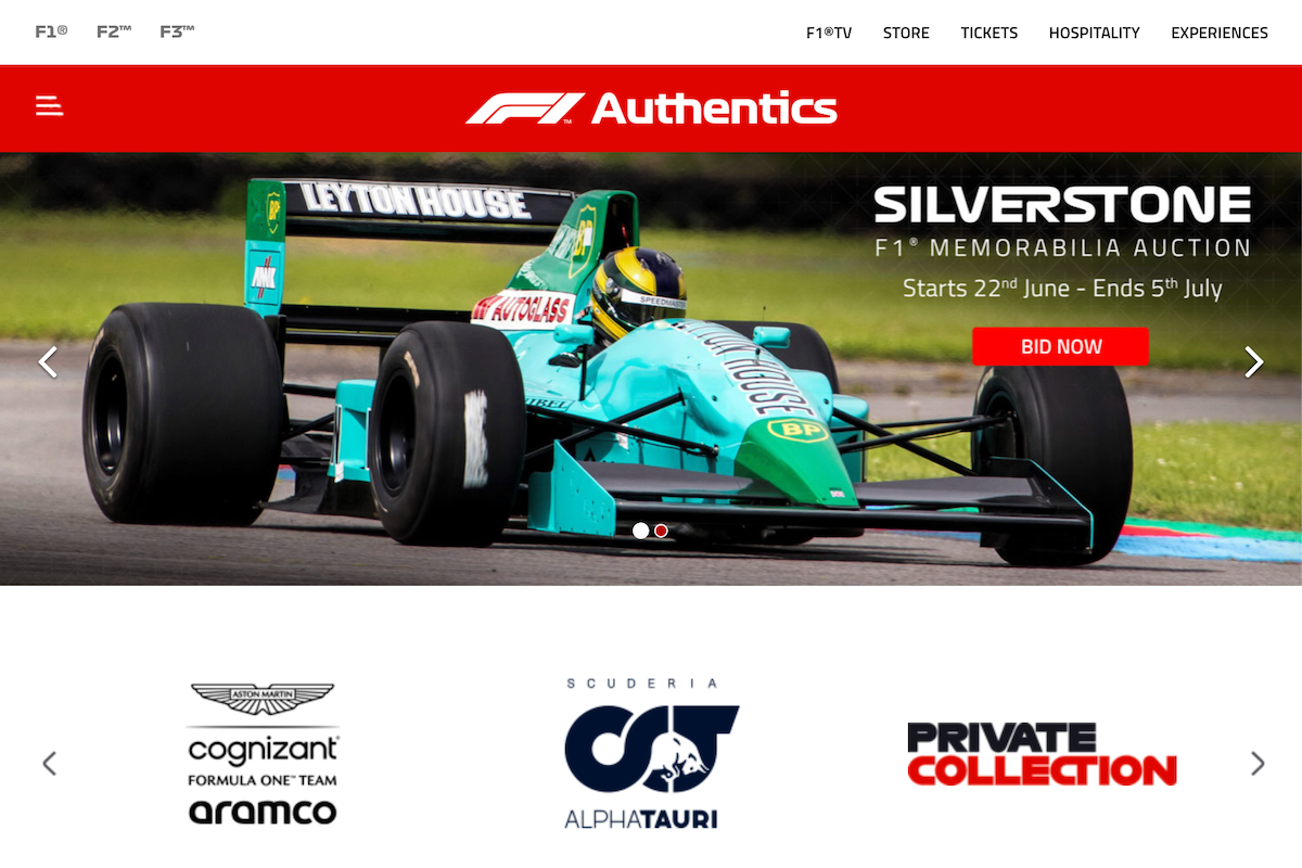 ウィリアムズFW14、レイトンハウス、ミハエル・シューマッハ･･･本物のF1マシンや使用済みアイテムを手に入れるチャンス！