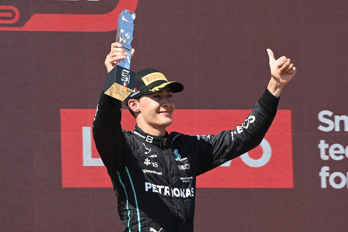 ラッセル「ペレスは強かった」レース終盤のわずかな隙を突いて3位を奪う