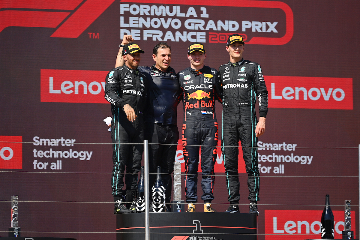 【F1フランスGPレポート】フェルスタッペン今季7勝目！メルセデスW表彰台！ルクレールは単独スピンでリタイア･･･角田は1周目に接触してリタイア