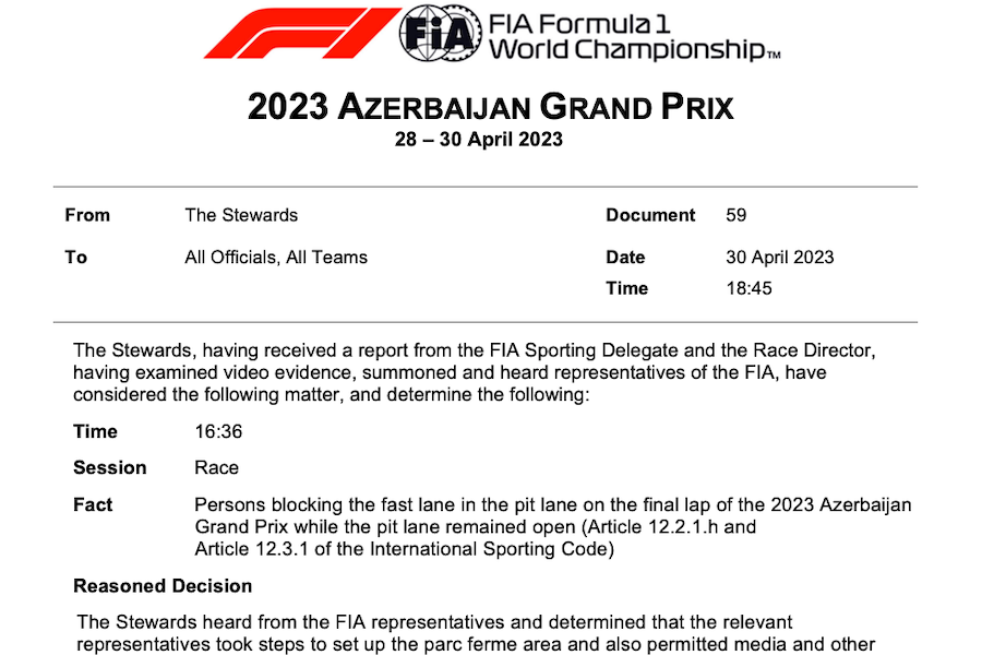 危ない！スチュワードがFIAを召喚！F1アゼルバイジャンGP最終ラップ、ピットインしたオコンとセレモニー準備中のFIA関係者やメディアがあわや人身事故･･･すぐに対策講じる