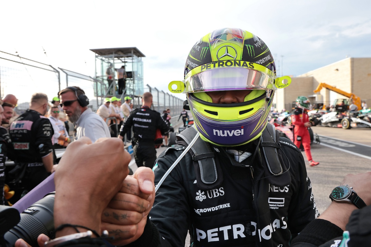 ハミルトン、2位表彰台に「楽しいレースだったよ！ルクレールと本当に良いバトルができた」決勝レースは「マックスを抑えられれば最高だけど表彰台を狙う」