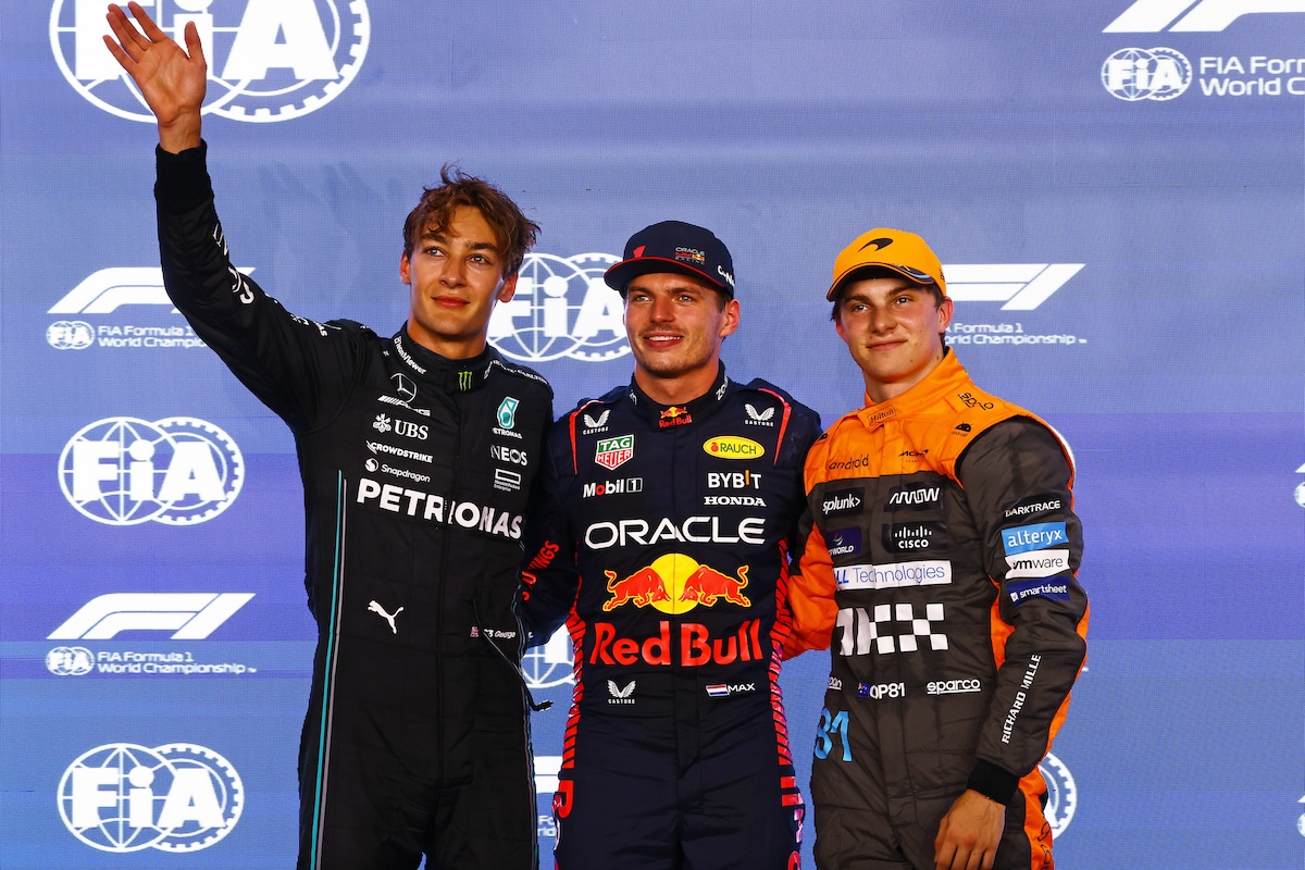 【F1カタールGP：予選Q3】PPはフェルスタッペン！ラッセル、ピアストリがトップ3！ノリスはトラックリミット違反で2番手タイム抹消