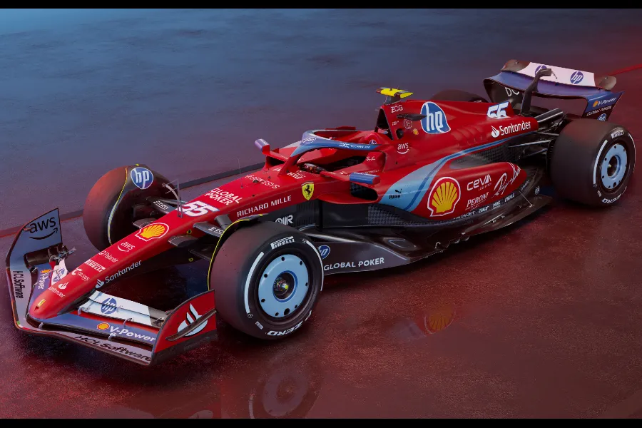 フェラーリ、赤・青・白のF1マイアミGP限定カラー『SF-24』発表！『HP』と『70周年』を祝う