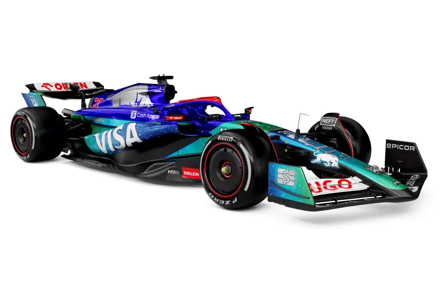 【新品未開封】スパーク 2024ラスベガス VCARB F1 1/43 角田裕毅 角田裕毅のウェアも特別仕様！“キラキラ”なRBがF1ラスベガスGPのネオン