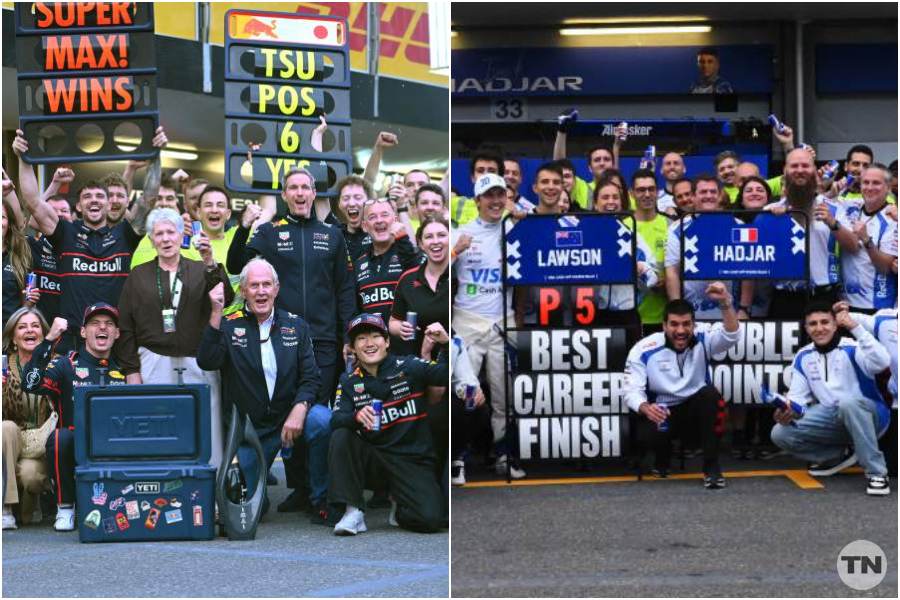 F1アゼルバイジャンGPは全4台入賞で存在感、HRC「ありがとう」投稿　フェルスタッペン完全制覇で2連勝、角田裕毅は今季最高6位